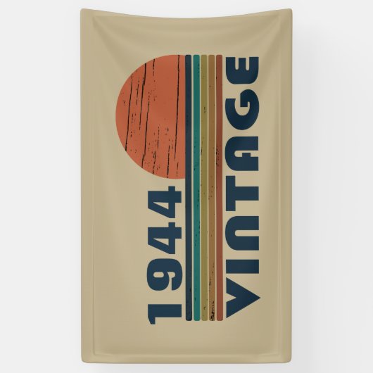 8パーソナライズされたヴィンテージ80歳の誕生日パーティー 横断幕 (縦)