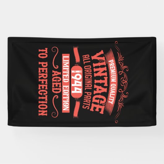 8パーソナライズされたヴィンテージ80歳の誕生日パーティー 横断幕 (横)