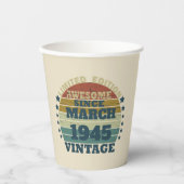 8パーソナライズされたヴィンテージ80歳の誕生日パーティー 紙コップ (正面)