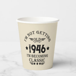 8パーソナライズされたヴィンテージ80歳の誕生日パーティー 紙コップ