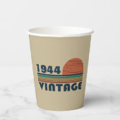 8パーソナライズされたヴィンテージ80歳の誕生日パーティー 紙コップ (裏面)