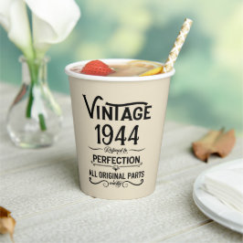 8パーソナライズされたヴィンテージ80歳の誕生日パーティー 紙コップ