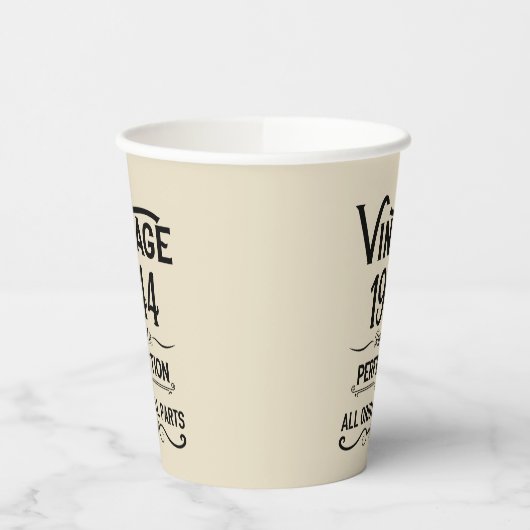 8パーソナライズされたヴィンテージ80歳の誕生日パーティー 紙コップ (左)