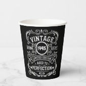 8パーソナライズされたヴィンテージ80歳の誕生日パーティー 紙コップ (正面)