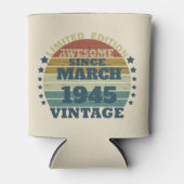 8パーソナライズされたヴィンテージ80歳の誕生日パーティー 缶クーラー (正面)