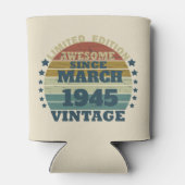 8パーソナライズされたヴィンテージ80歳の誕生日パーティー 缶クーラー (裏面)