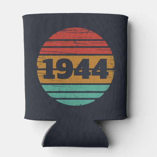 8パーソナライズされたヴィンテージ80歳の誕生日パーティー 缶クーラー (裏面)