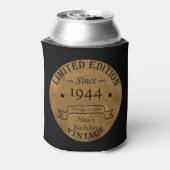 8パーソナライズされたヴィンテージ80歳の誕生日パーティー 缶クーラー (缶裏面)