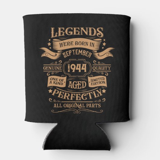 8パーソナライズされたヴィンテージ80歳の誕生日パーティー 缶クーラー (裏面)