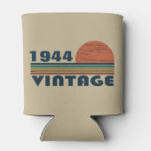 8パーソナライズされたヴィンテージ80歳の誕生日パーティー 缶クーラー (裏面)