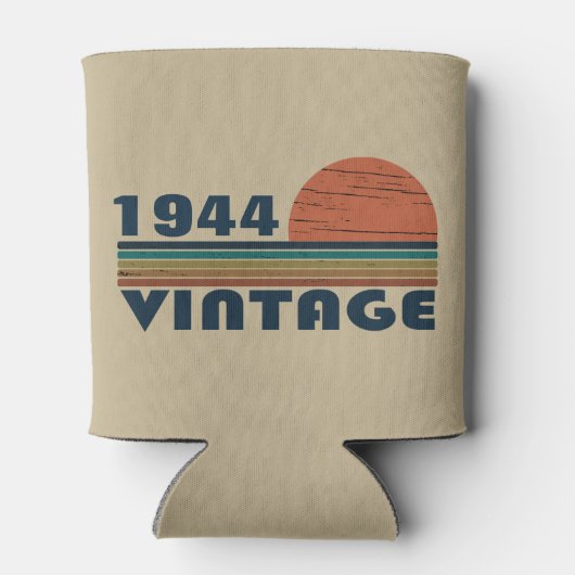 8パーソナライズされたヴィンテージ80歳の誕生日パーティー 缶クーラー (裏面)