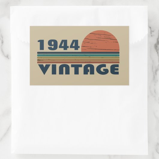 8パーソナライズされたヴィンテージ80歳の誕生日パーティー 長方形シール (バッグ)