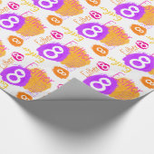 8パーソナライズされた歳の誕生日のダブ絵を描ラップ ラッピングペーパー (角)