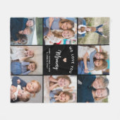 8パーソナライズされた-photo Collage for Mommy Black フリースブランケット (正面(横))