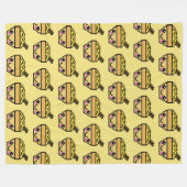 8ビットかわいいのヌードルボールTP フリースブランケット (正面(横))