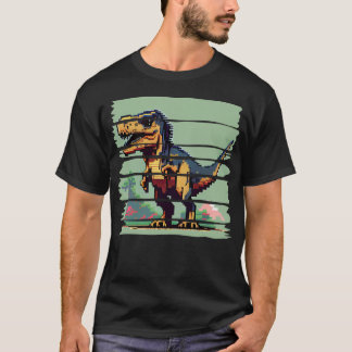 8ビットのピクセル化恐竜 Tシャツ