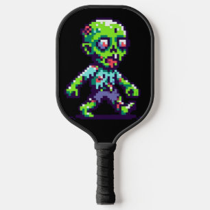 8ビットのユーモラスなゾンビのハロウィン ピックルボールラケット