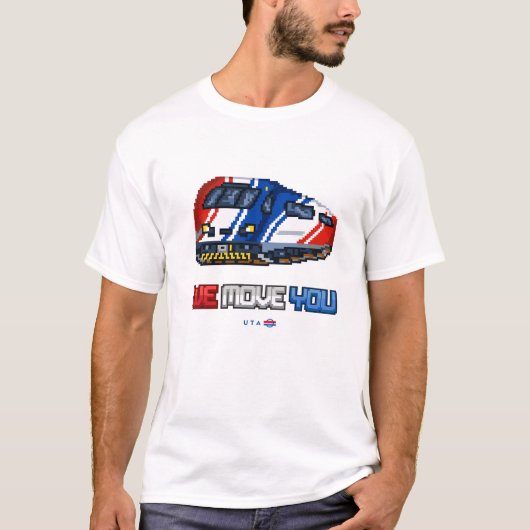 8ビットのWe Move You FrontRunner Tシャツ (正面)