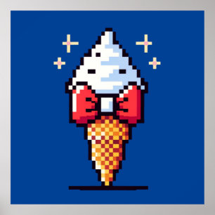 8ビットアイスクリームエレガンス: Dapperデザートデザイン ポスター