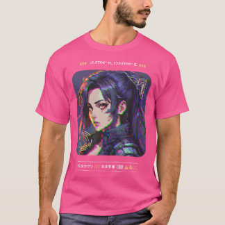 8ビットアニメ日本のサイバパンクストリートウェアアートトッキー Tシャツ