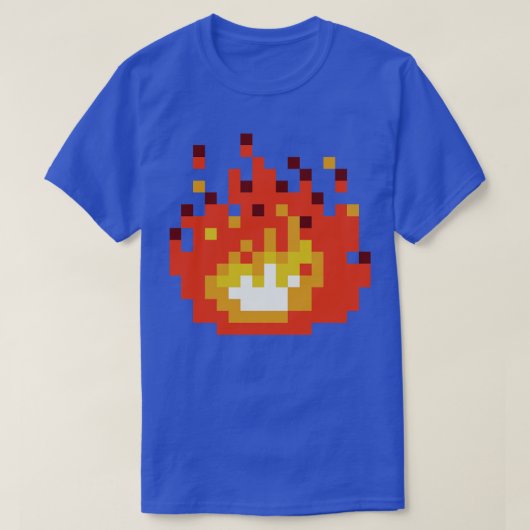 8ビットオレンジ色の火災 Tシャツ (デザイン正面)