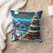 8ビットクリスマスツリー&サンタ クッション (ブランケット)
