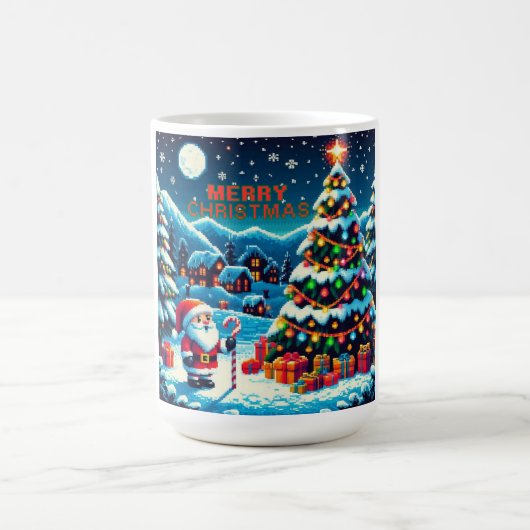 8ビットクリスマスツリー&サンタ コーヒーマグカップ (中央)