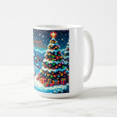 8ビットクリスマスツリー&サンタ コーヒーマグカップ (正面右)