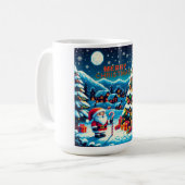8ビットクリスマスツリー&サンタ コーヒーマグカップ (正面左)