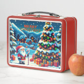 8ビットクリスマスツリー&サンタ メタルランチボックス (インサイチュ)