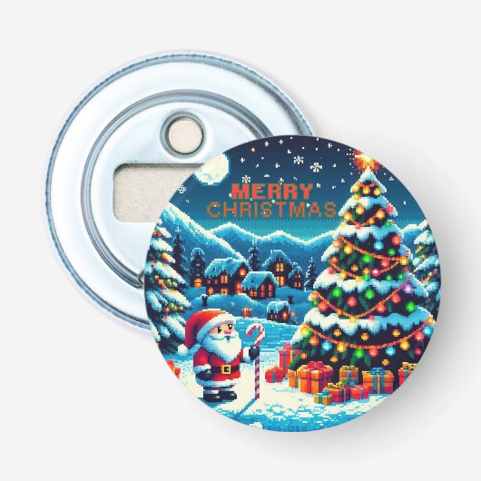 8ビットクリスマスツリー&サンタ 栓抜き (正面)