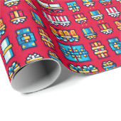 8ビットクリスマスプレゼントギフトラッピング紙 ラッピングペーパー (ロールコーナー)