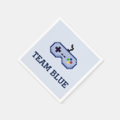 8ビットゲーマージェンダーがチームブルーを表示 スタンダードカクテルナプキン (角)