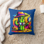 8ビットサボテン探偵 – レトロピクセルの謎 クッション (ブランケット)