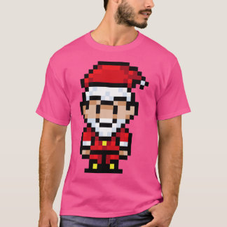 8ビットサンタクロースおもしろいレトロサンタ Tシャツ