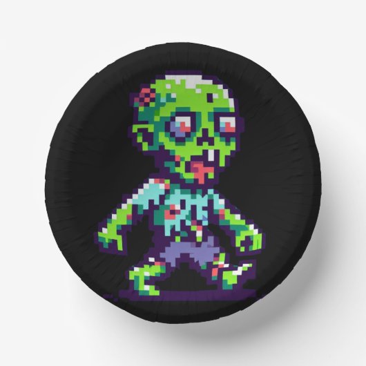 8ビットゾンビおもしろいハロウィーン ペーパーボウル (正面)