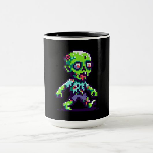 8ビットゾンビおもしろいハロウィーン マグカップ (中央)