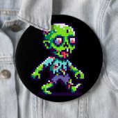 8ビットゾンビおもしろいハロウィーン 缶バッジ (インサイチュ)