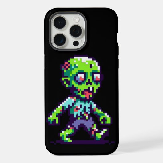 8ビットゾンビおもしろいハロウィーン iPhoneケース (裏面)