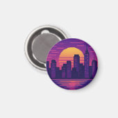 8ビットネオンシティバッジ マグネット (正面/裏面)