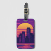 8ビットネオンシティバッジ ラゲッジタグ (正面縦)