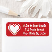 8ビットハートのさくらんぼ差出人住所ラベル ラベル (インサイチュ)