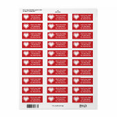 8ビットハートのさくらんぼ差出人住所ラベル ラベル (フルシート)