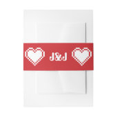 8ビットハートのさくらんぼ招待状用帯 招待状ベリーバンド (正面例)