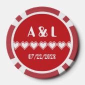 8ビットハートのさくらんぼ ポーカーチップ (裏面)