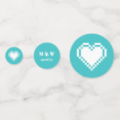 8ビットハートのターコイズ表紙吹雪 コンフェッティ (正面)