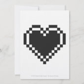 8ビットハートのブラック結婚式招待状 招待状 (裏面)