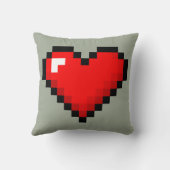8ビットハート: クラシックなレトロのゲーマーの装飾用クッション クッション (裏面)