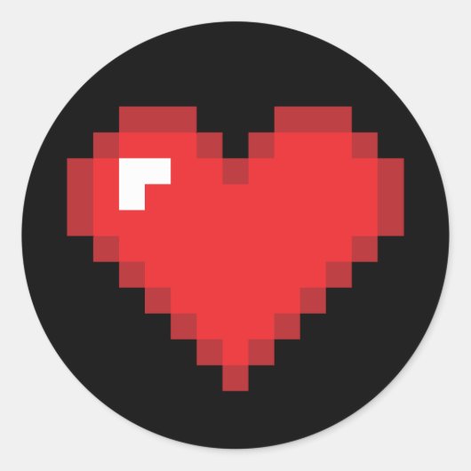 8ビットハート ラウンドシール (正面)