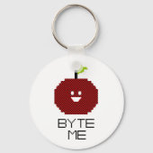 8ビットバイト私かわいいアップルピクセルアート キーホルダー (正面)